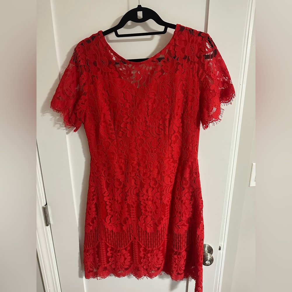 Elegant Red Lace Dress